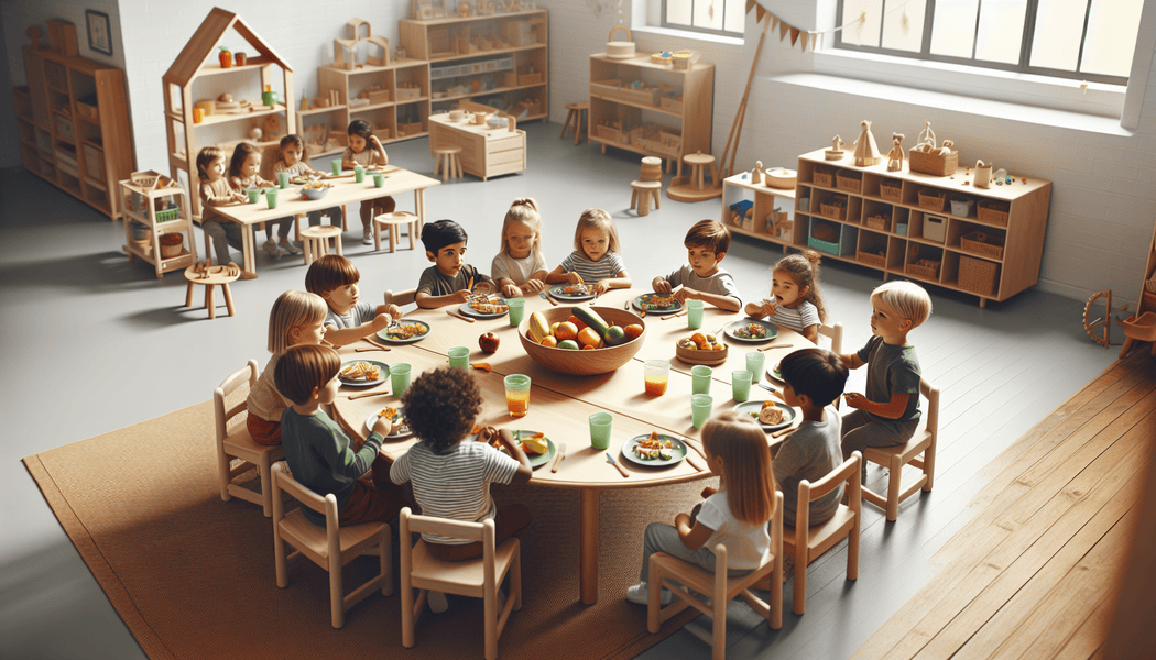 Anpassung des Raumdesigns für optimale Nutzung -  Gemeinschaftlich essen mit der Montessori Sitzgruppe