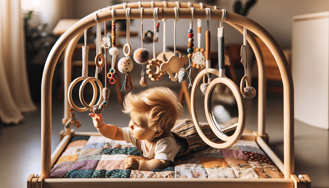 Ermöglicht frühzeitiges Erkennen von Farben und Formen -  Der Montessori Spielbogen - Von Anfang an ein Muss